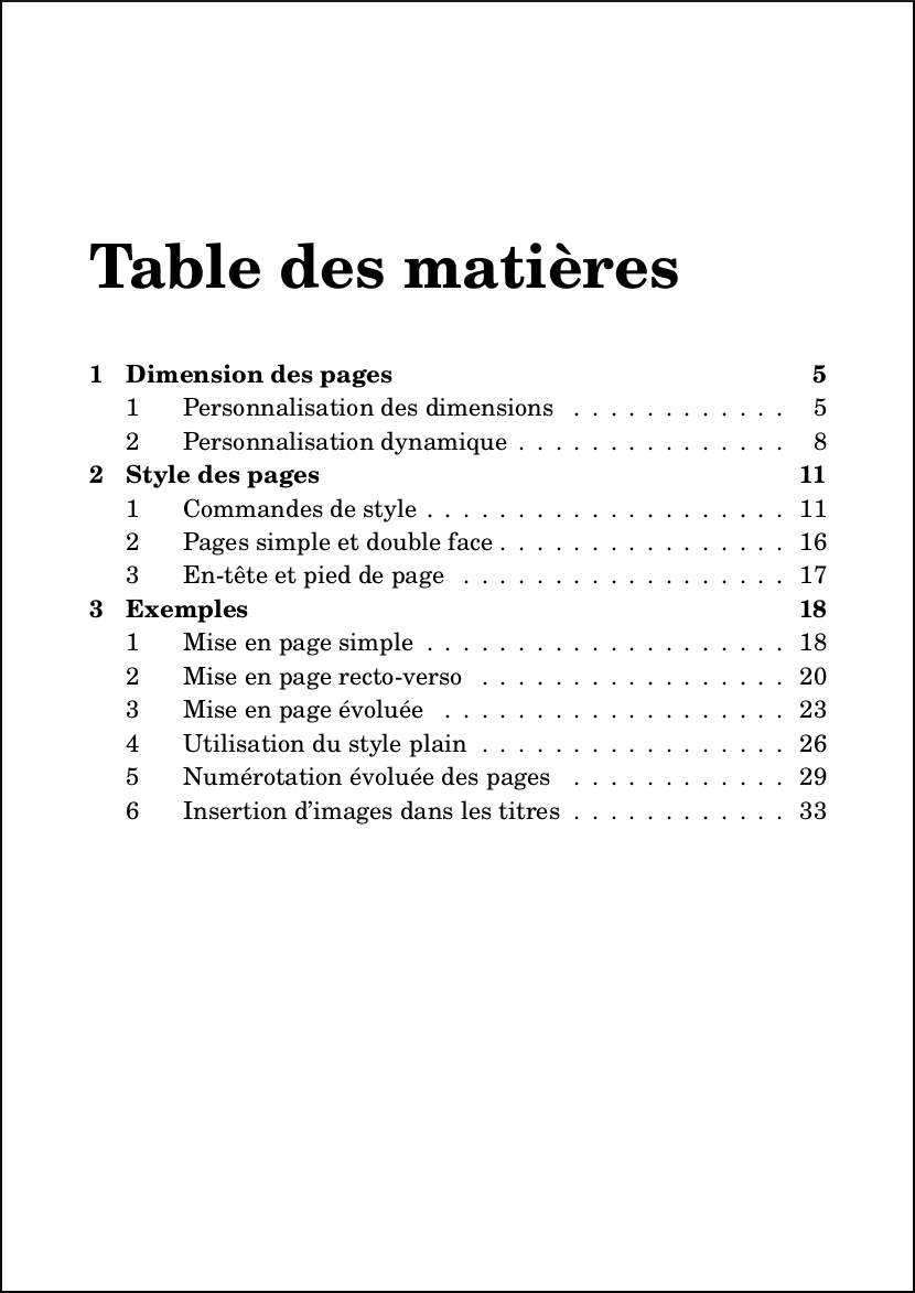 Table des matières