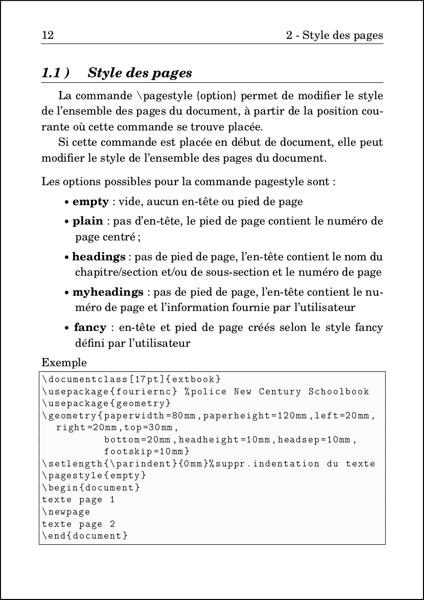 LateX :Commandes de style