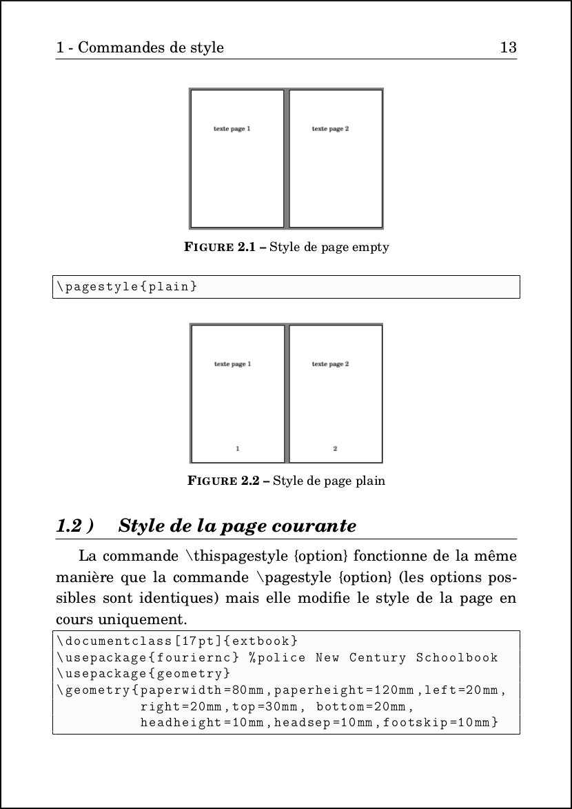 LateX : Commandes de style 13