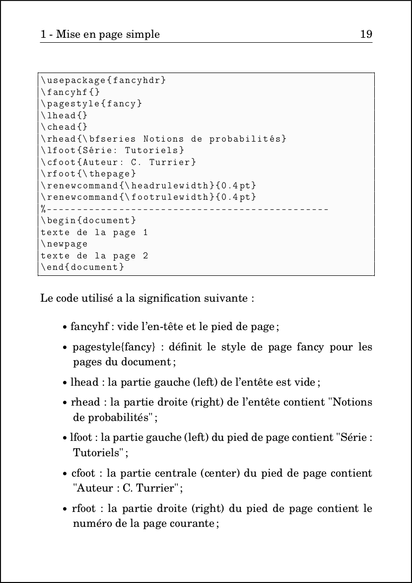 LateX : Mise en page simple