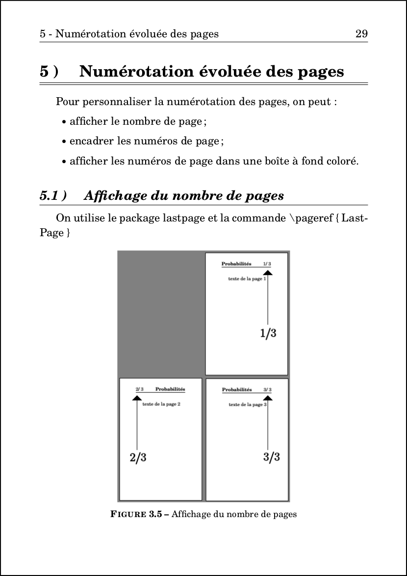 LateX : Numérotation évoluée des pages