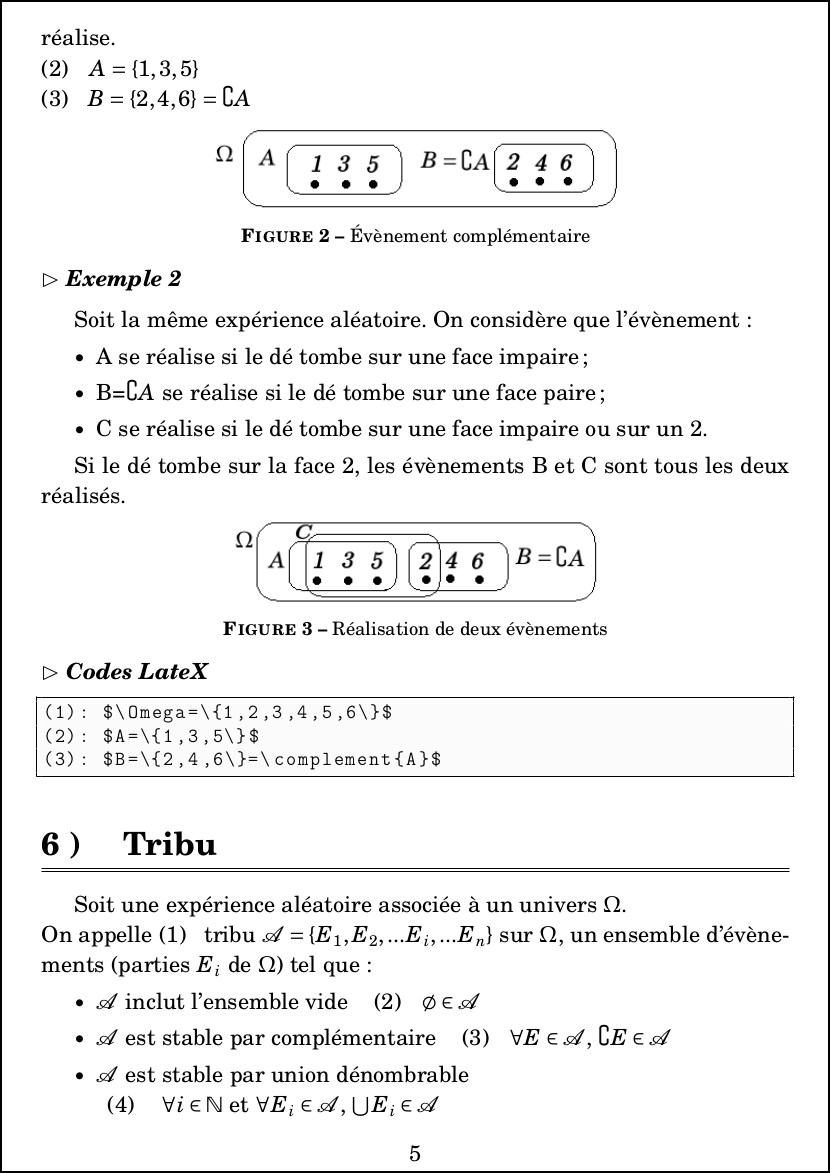 LateX : Mathématiques - Probabilités - Tribu