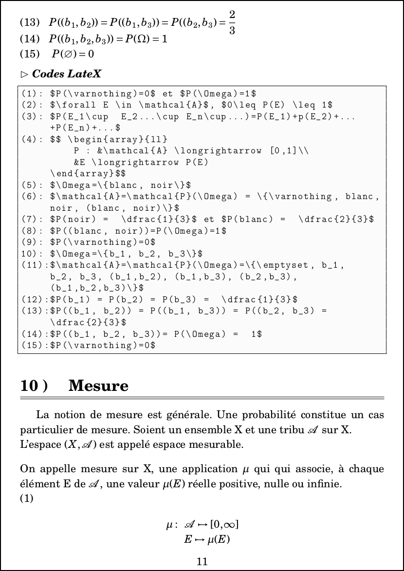 LateX : Mathématiques - Probabilités - Mesure