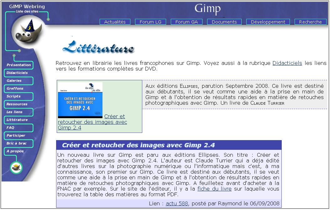 Commentaires de Gimpfr.org sur les livres de Claude Turrier