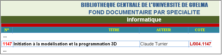 Livre de Claude turrier - Université de Guelma, Algérie