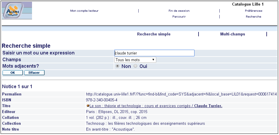 Livre de Claude turrier - Université de Lille1