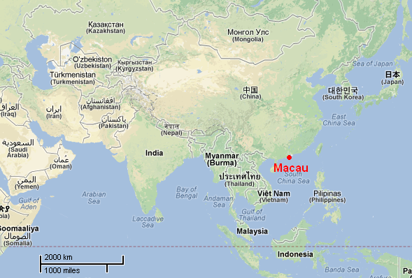 Macau : Source Google Maps 