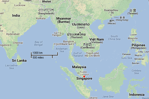 Singapour : Source Google Maps 