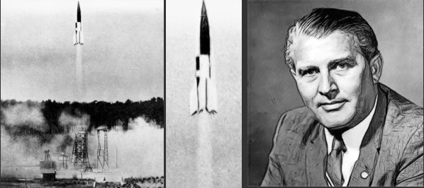  Fuse v2 en 1943 (source wikipedia) et Werner von Braun (source Nasa) 