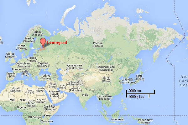 Russie, Leningrad : Source Google Maps 