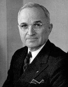 Harry S. Truman (ca 1945) - source commons.wikimedia image public domain 
