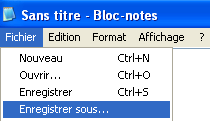 Fichier Enregistrer sous